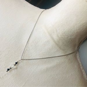 Handcrafted aura quartz crystal pendant on chain necklace